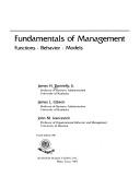 Fundamentals of management functions, behavior, models