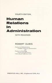 Human relations in administration with readings