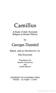 Camillus a study of Indo-European religion as Roman history