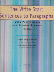 The Write start : sentences to paragraphs with professional and student readings