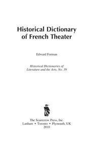 Historical dictionary of French theater