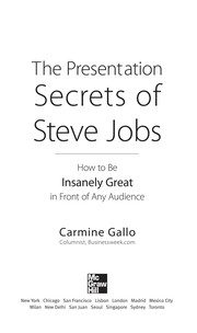 The presentation secrets of Steve Jobs how to be insanely great in front of any audience