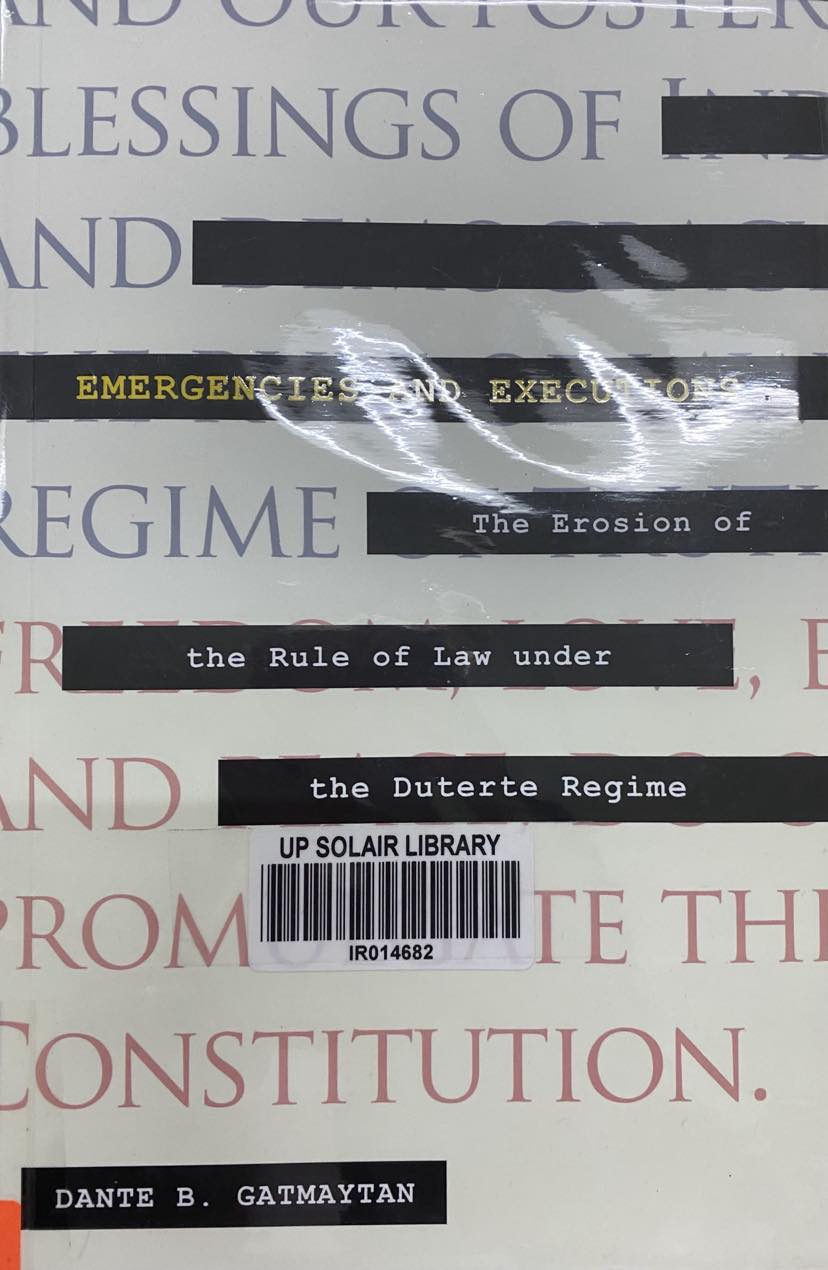 Emergencies and executions the erosion of the rule of law under the Duterte regime