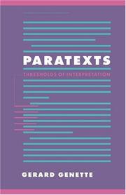 Paratexts thresholds of interpretation