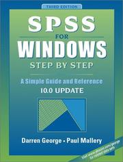 SPSS for windows step by step a simple guide and reference, 10.0 update