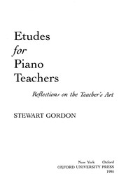 Etudes for piano teachers reflections on the teacher's art