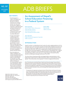 An assessment of Nepal’s school education financing in a federal system