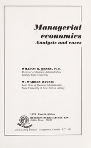 Managerial economics analysis and cases