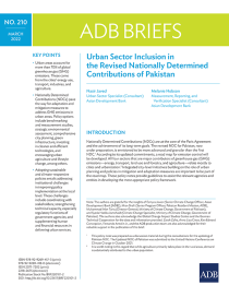Urban sector inclusion in the revised nationally determined contributions of Pakistan
