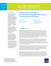 Waste sector inclusion in the revised nationally determined contributions of Pakistan