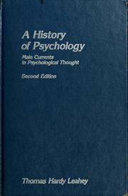 A history of psychology main currents in psychological thought