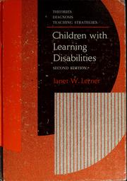 Children with learning disabilities theories, diagnosis, teaching strategies