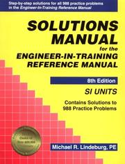 Solutions manual for the engineer-in-training reference manual