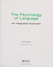 The psychology of language an integrated approach
