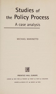 Studies of the policy process a case analysis