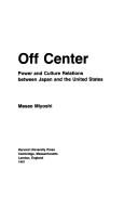 Off center power and culture relations between Japan and the United States