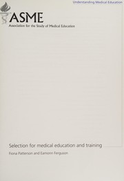 Selection for medical education and training