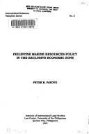 Philippine marine resources policy in the exclusive economic zone