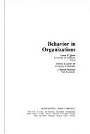 Behavior in organizations