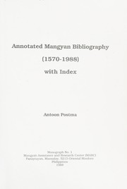 Annotated Mangyan bibliography 1570-1988 : with index