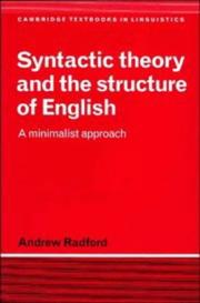 Syntactic theory and the structure of English a minimalist approach