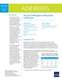Access challenges to education in Pakistan