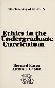 Ethics in the undergraduate curriculum