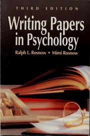 Writing papers in psychology a student guide