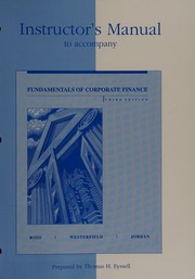 Fundamentals of corporate finance instructor's manual