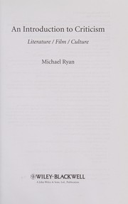An Introduction to criticism literature, film, culture