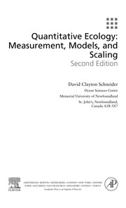 Quantitative ecology measurement, models, and scaling