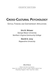 Cross-cultural psychology critical thinking and contemporary applications