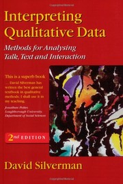 Interpreting qualitative data methods for analysing talk, text and interaction