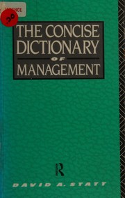 The concise dictionary of management