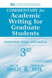 Commentary for Academic writing for graduate students essential tasks and skills