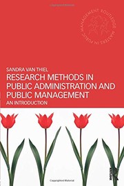 Research methods in public administration and public management an introduction