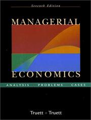 Managerial economics analysis, problems, cases
