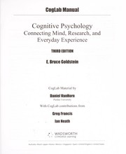 CogLab manual cognitive psychology : connecting mind, research and everyday experience, Third edition, E. Bruce Goldstein