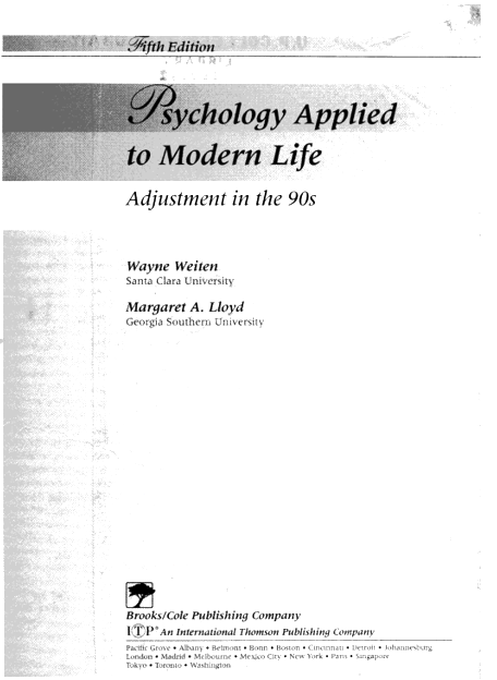 Psychology applied to modern life adjustment in the 90s