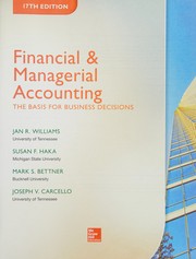 Financial & managerial accounting the basis for business decisions