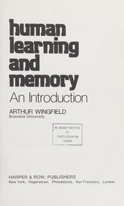 Human learning and memory an introduction